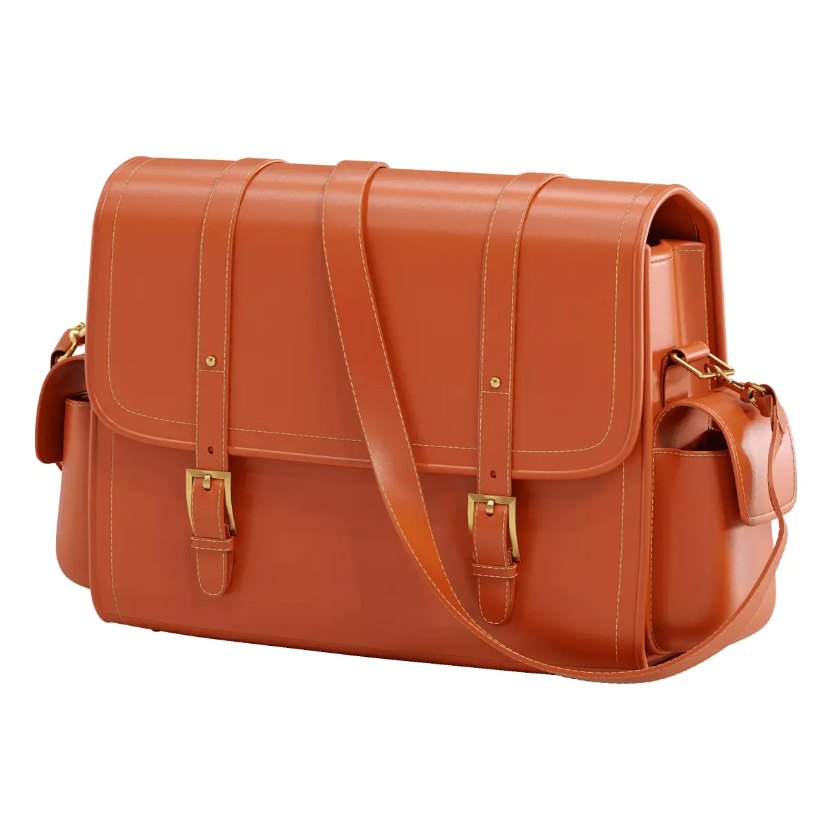 Natural leather bag  Low-poly 3D model