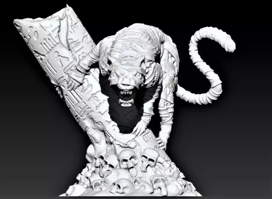 Mummy cat 3D print model