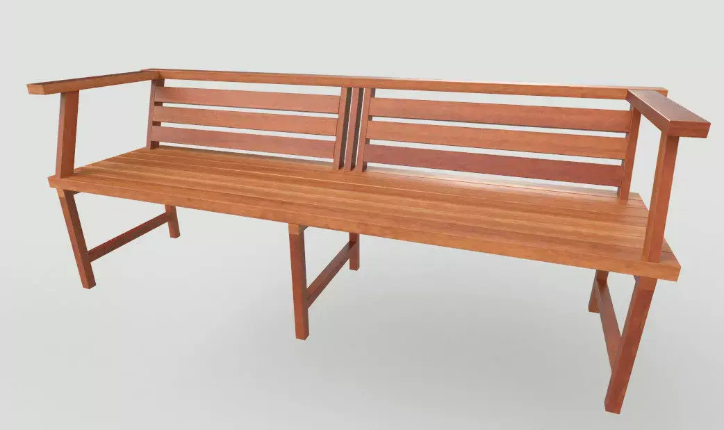 Wooden Bench Free low-poly 3D model buy
