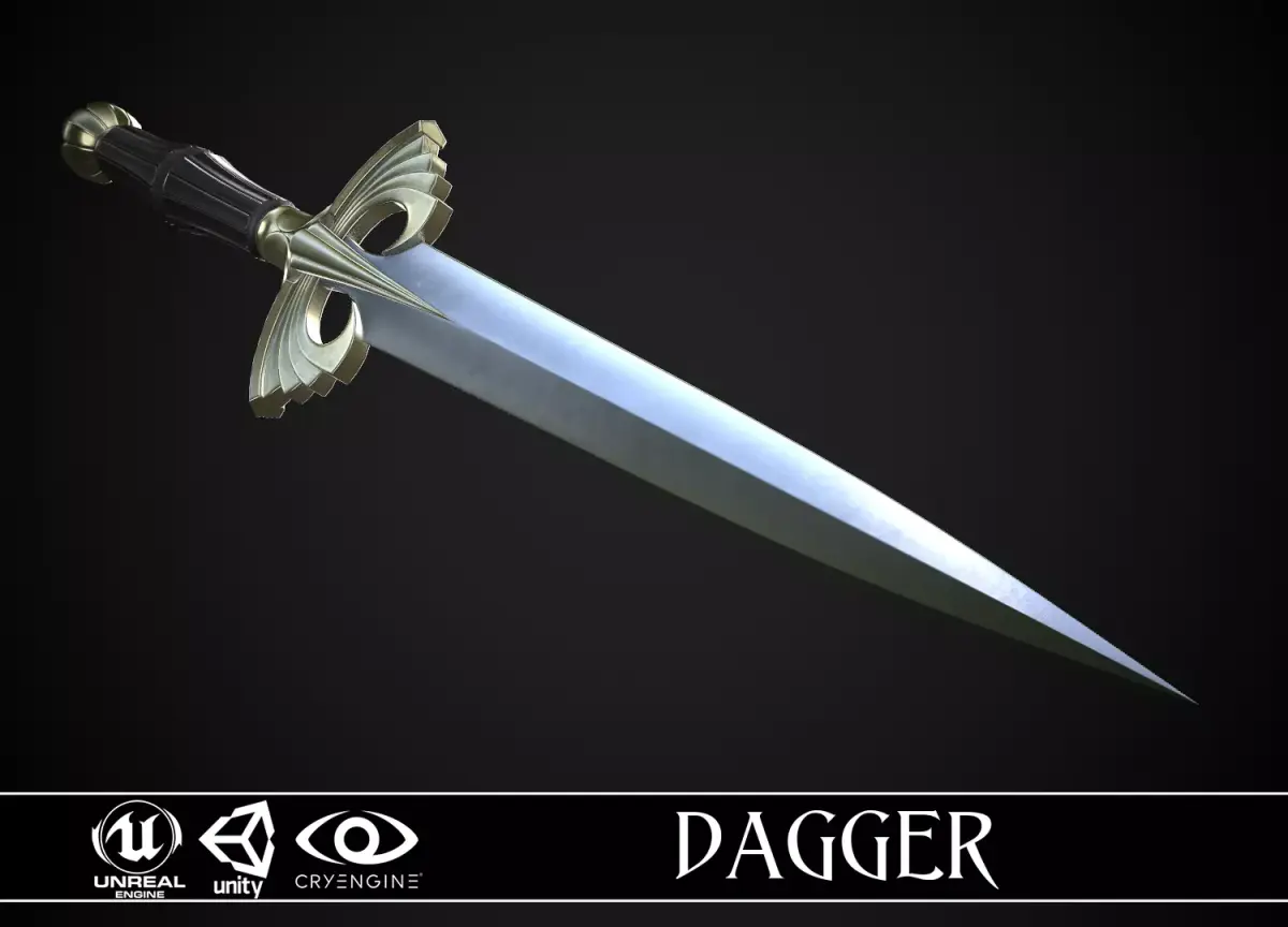 Dagger A5 Low-poly 3D model