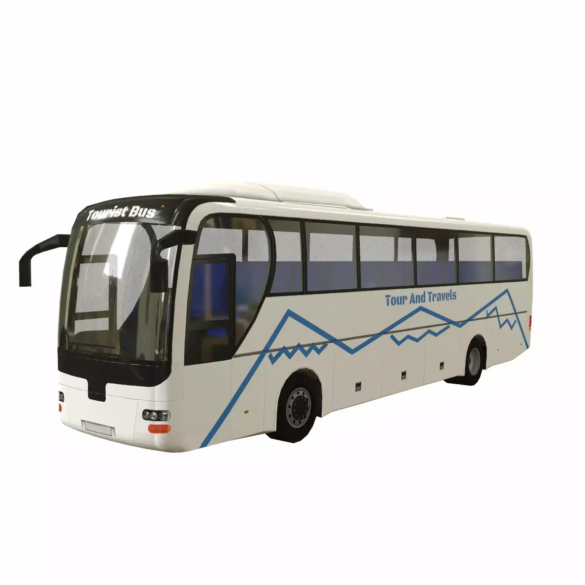 Electric Bus Low Poly Low-poly 3D model