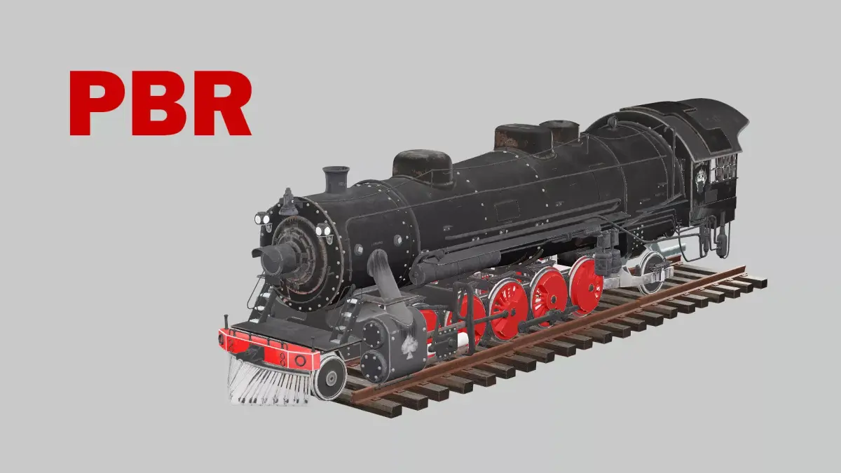 Steam Locomotive Old Train Low Poly 3D Model Low-poly 3D model