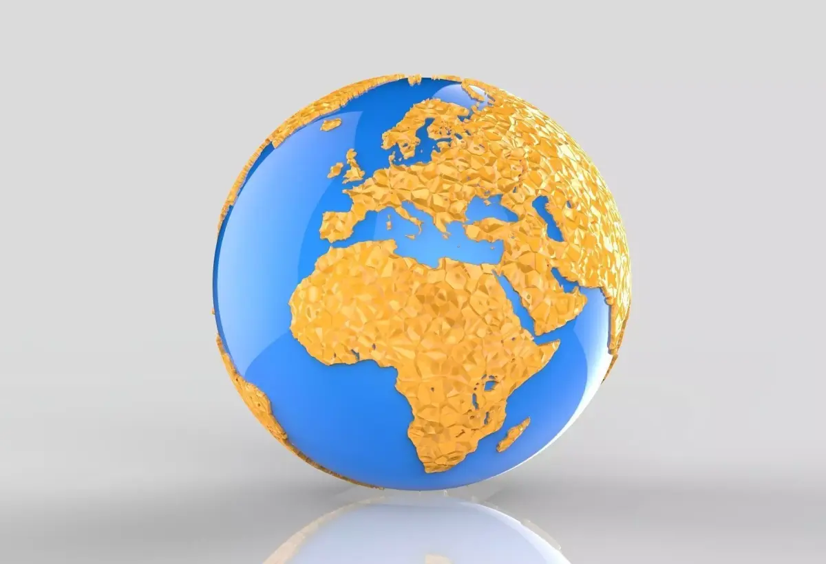 Earth high-poly globe 3D model