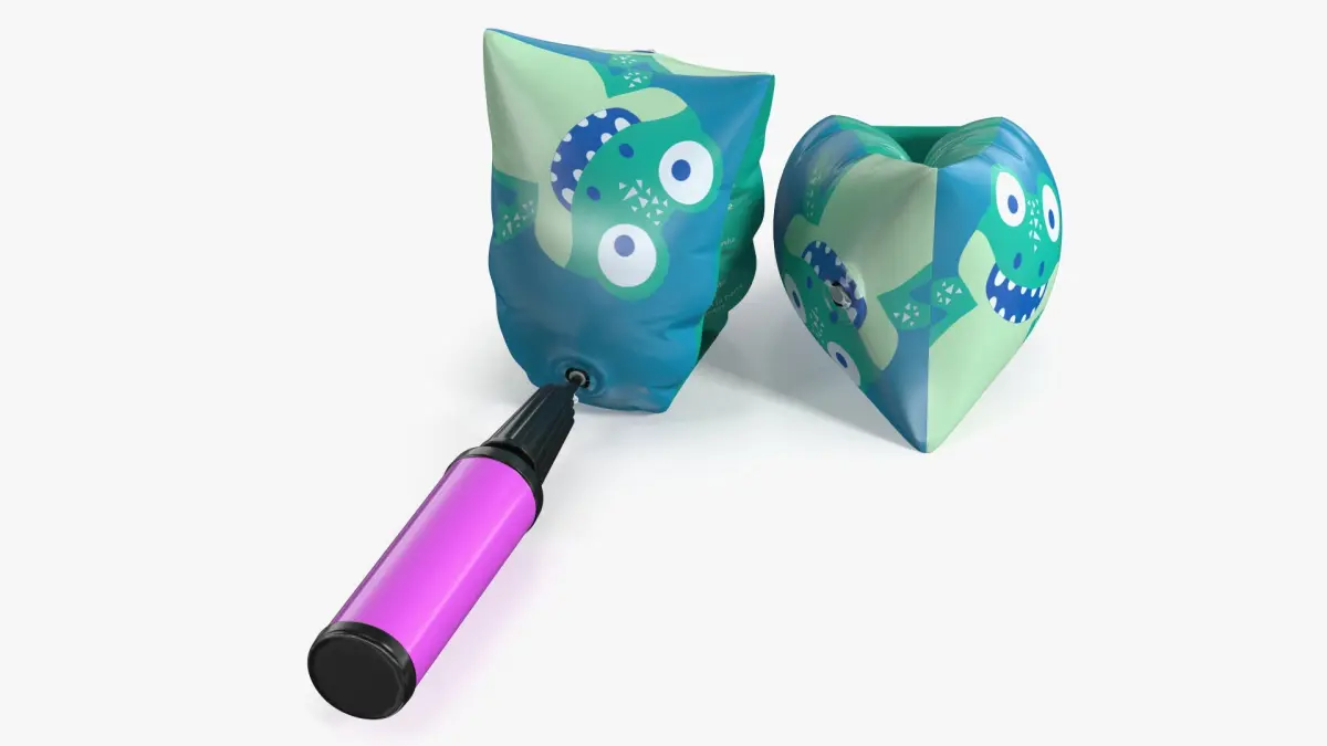 Toddler Float Armbands Set with Manual Pump 3D model