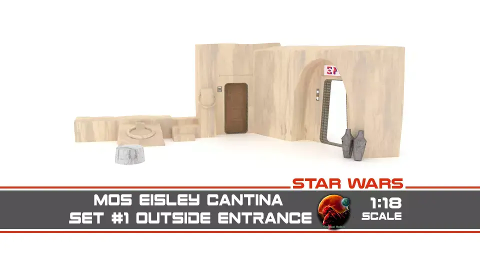Set 1 Cantina main Entrance Outside 1-18 scale Hasbro Kenner 3D Model Pack purchase