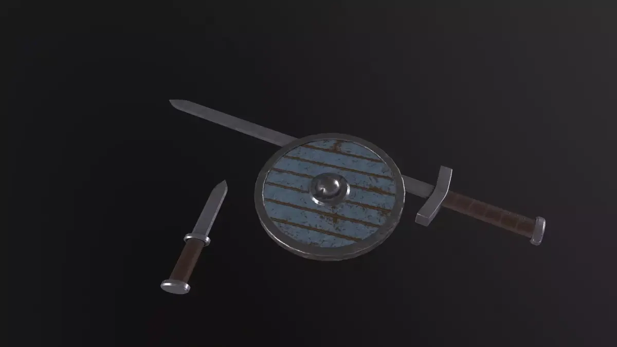Viking Weapons 3D Model Low-poly 3D model