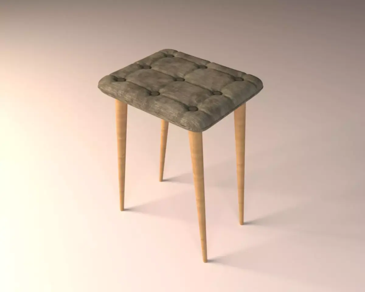 stool with wooden legs Free 3D model