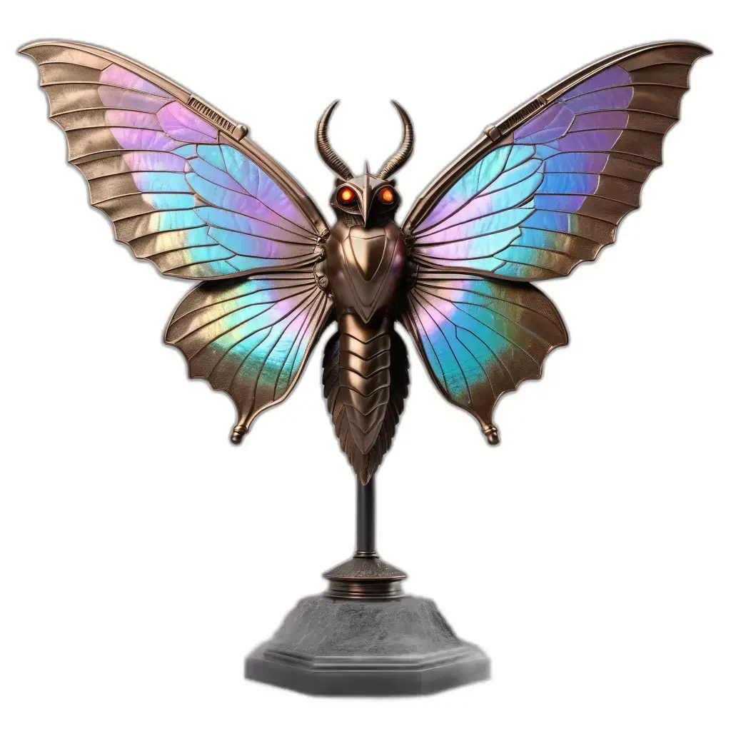 Iridescent SciFi Moth Statue Low-poly 3D model purchase