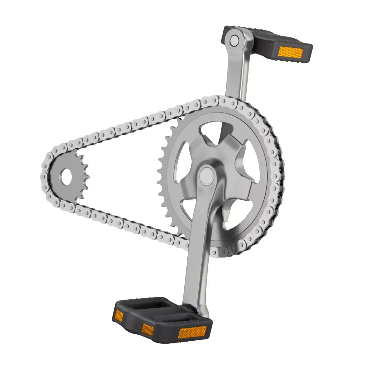 Bike roller chain transmission animation 3D model