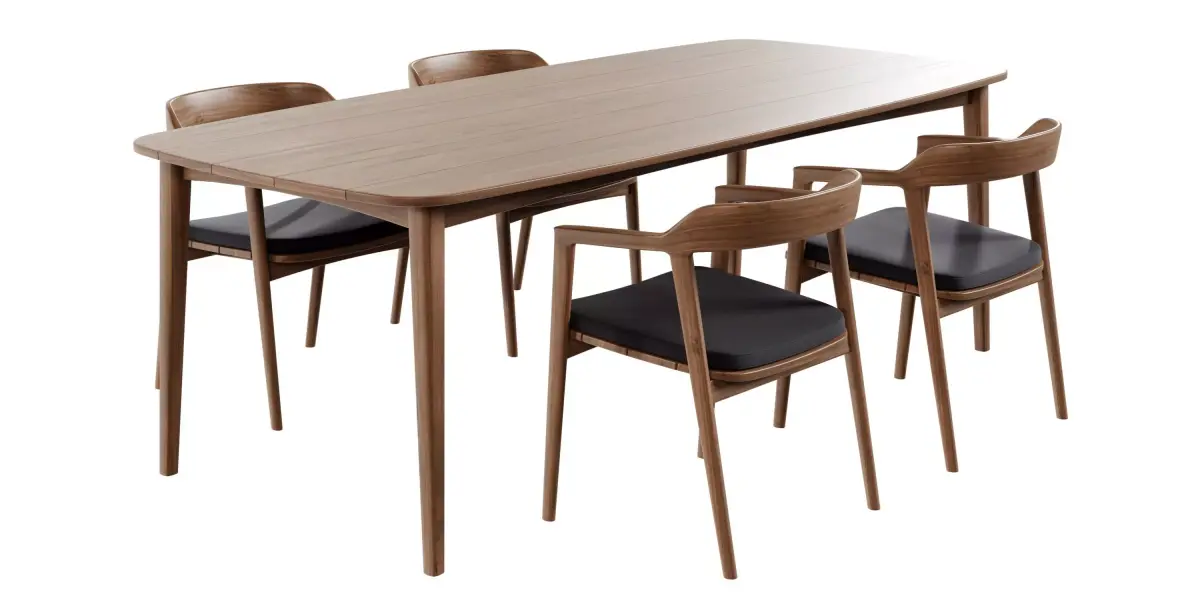 Dining Table Set - Chair - Furniture Free 3D model