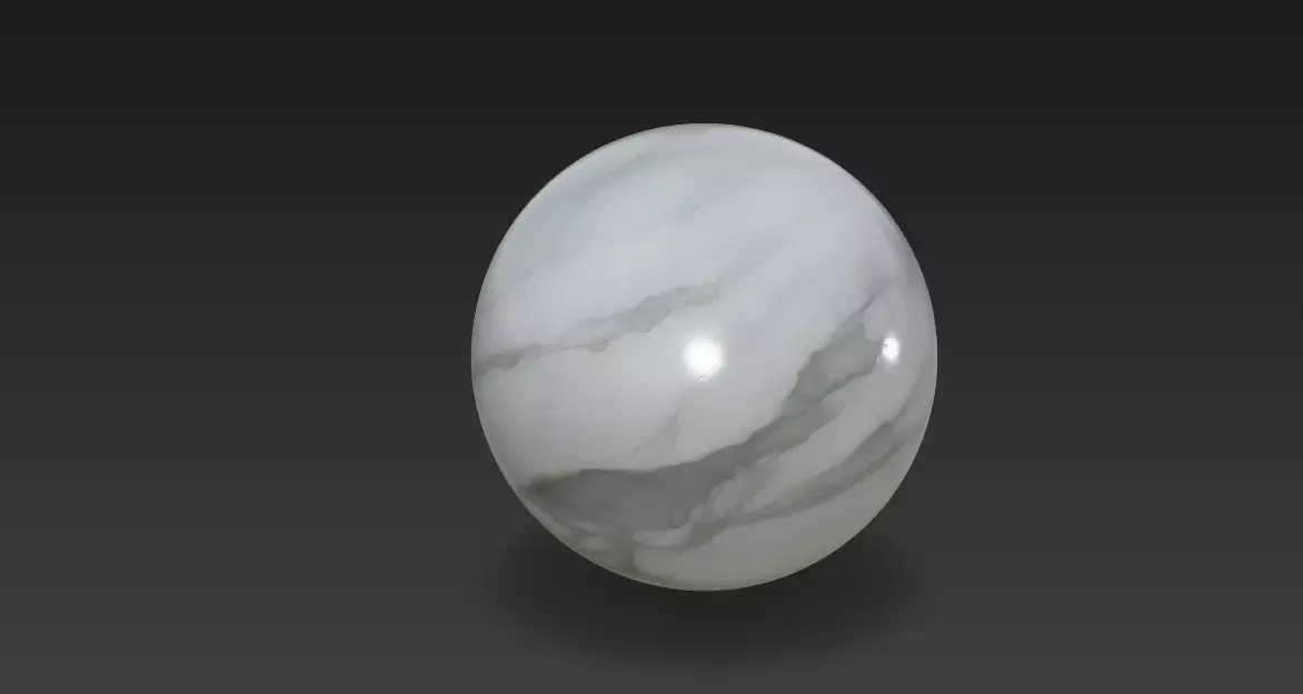 Polished White Marble Sphere 4K PBR Ultra High-Fidelity  3D model