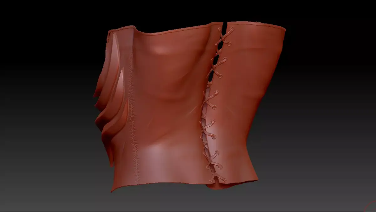 High-poly model Corset leather 3D model