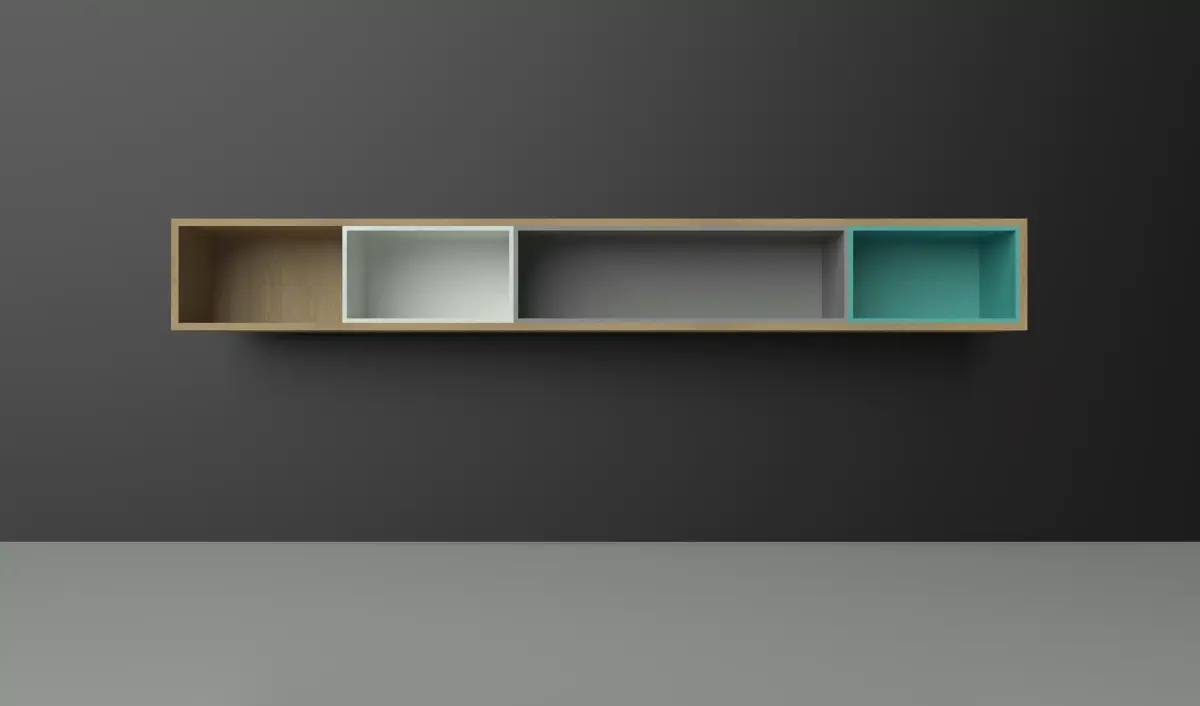 Shelf Bookcase shelving wood colorful furniture set Artrzcinski Low-poly 3D model