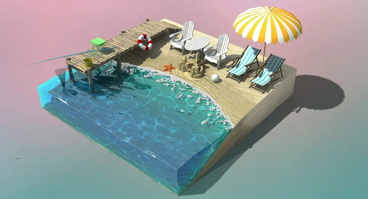 Beach Fragment 3D model
