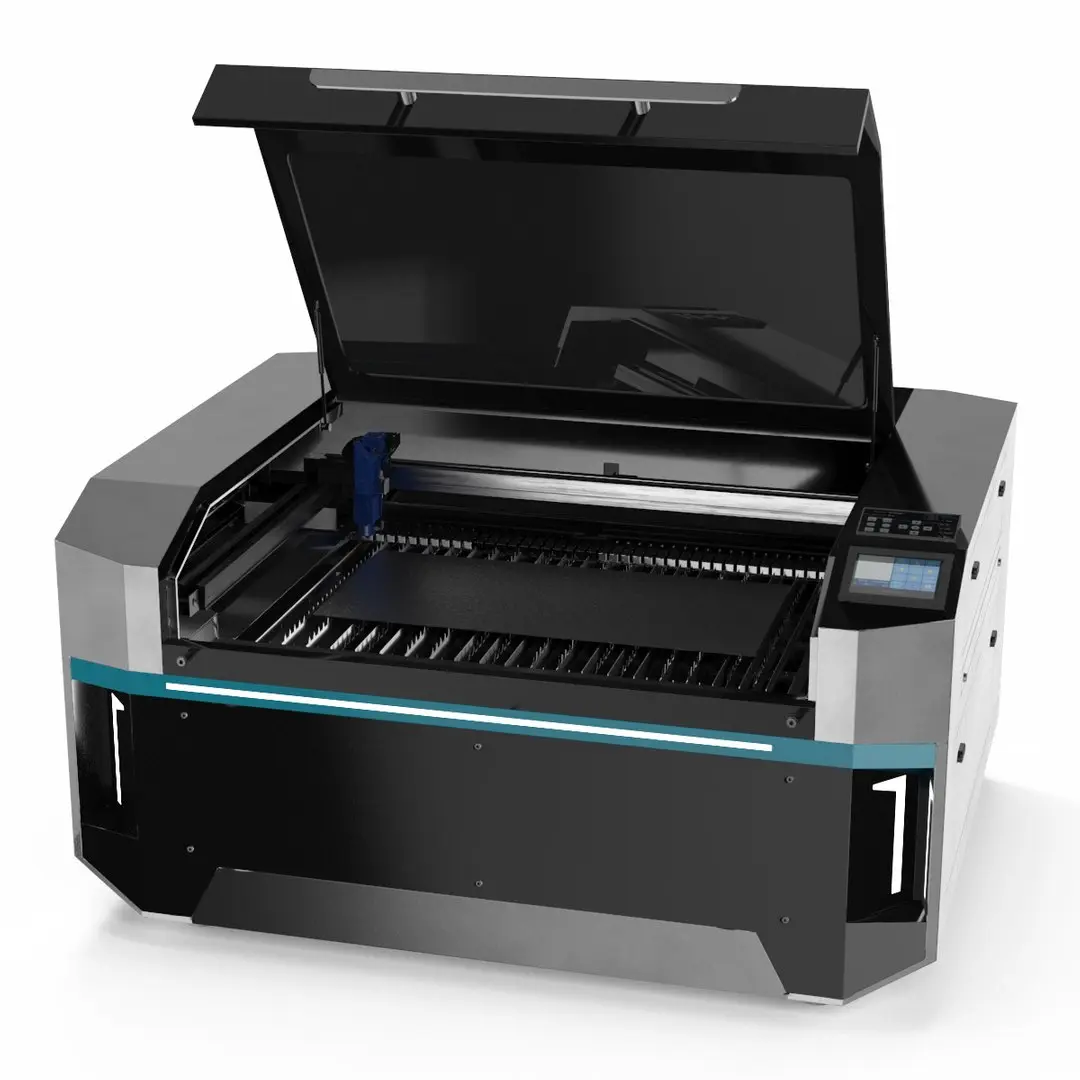 Steel Frame Laser Cutting System Animated Rigged 3D model