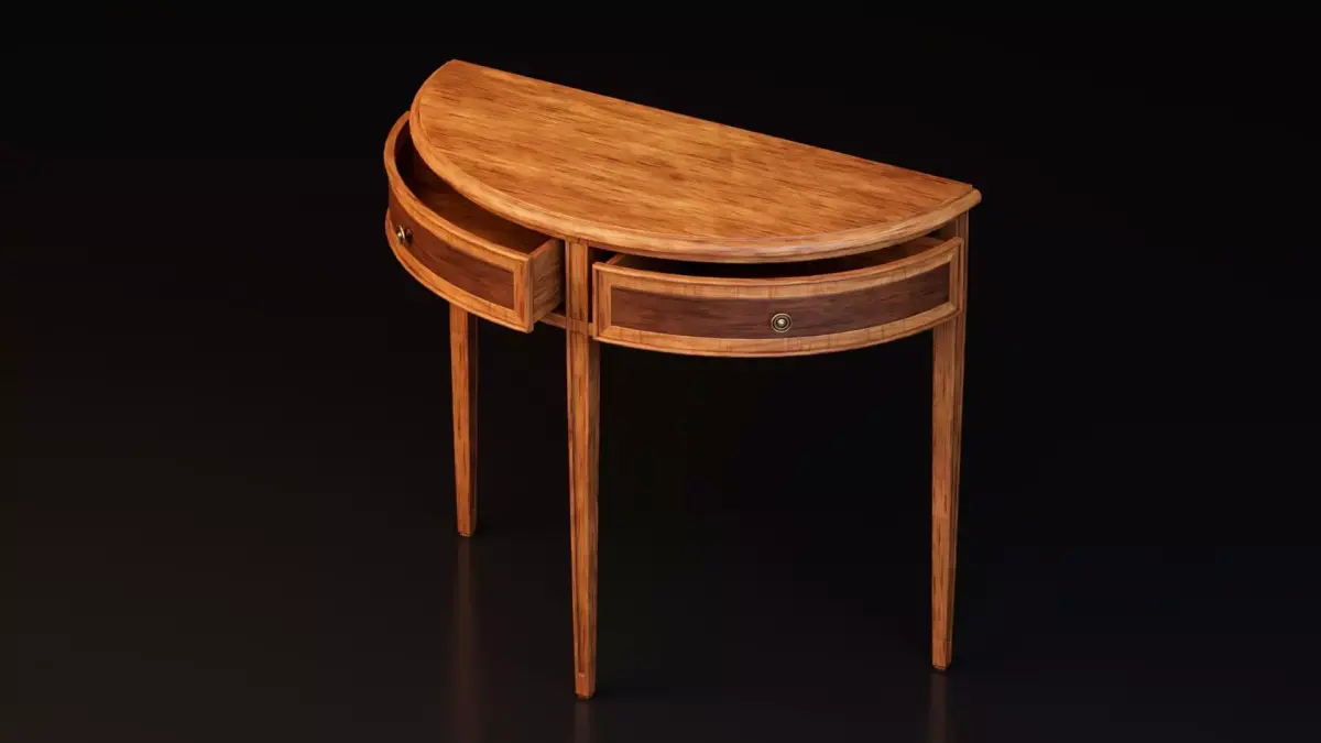 Classic Wooden Console Table Free low-poly 3D model