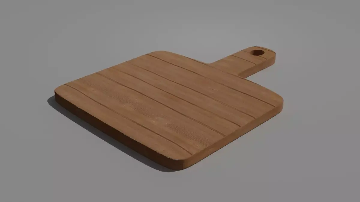 Wooden Chopping Board Free low-poly 3D model