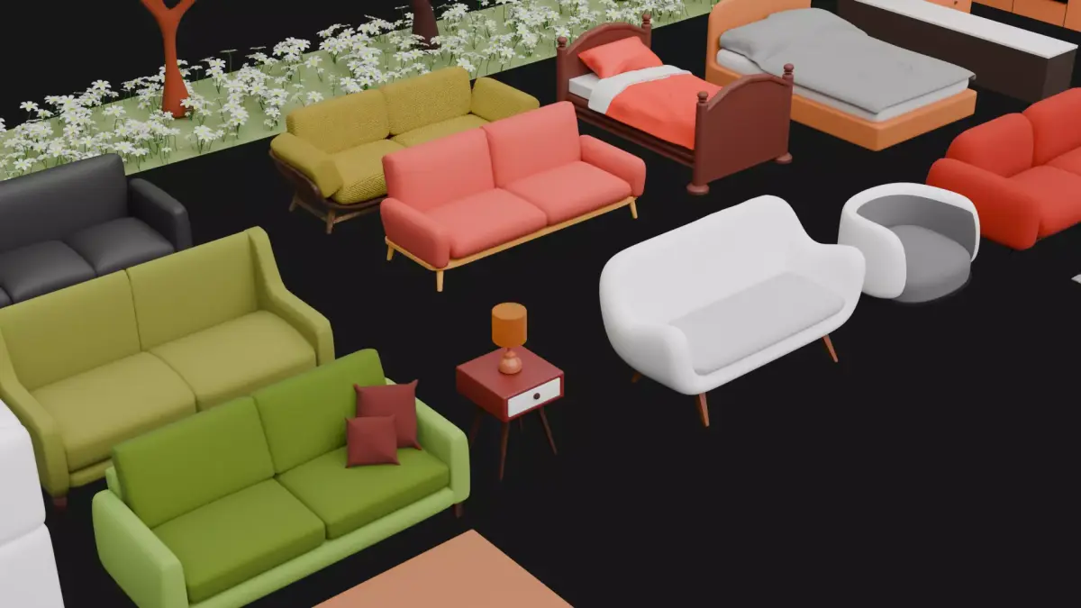 low poly assets Free low-poly 3D model