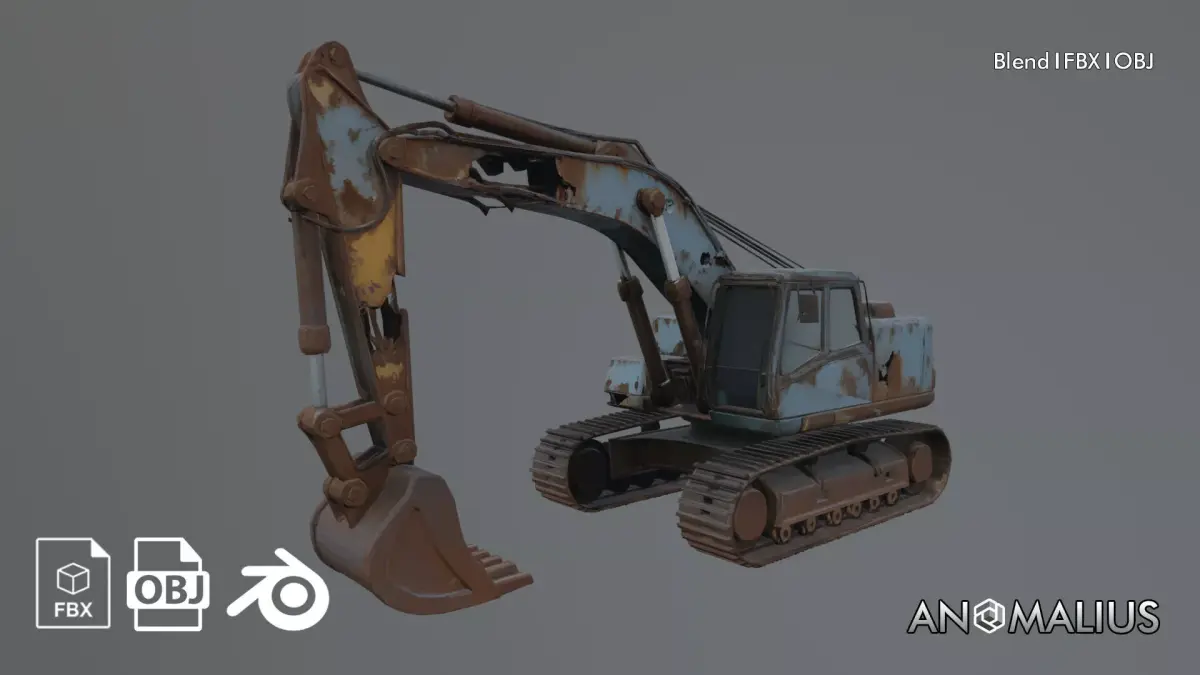 excavator wreck 3D model