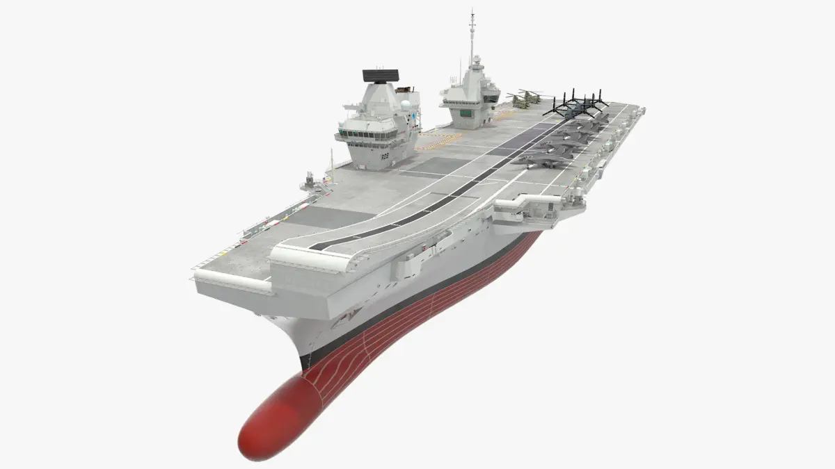 HMS Queen Elizabeth with Military Equipment 3D model purchase