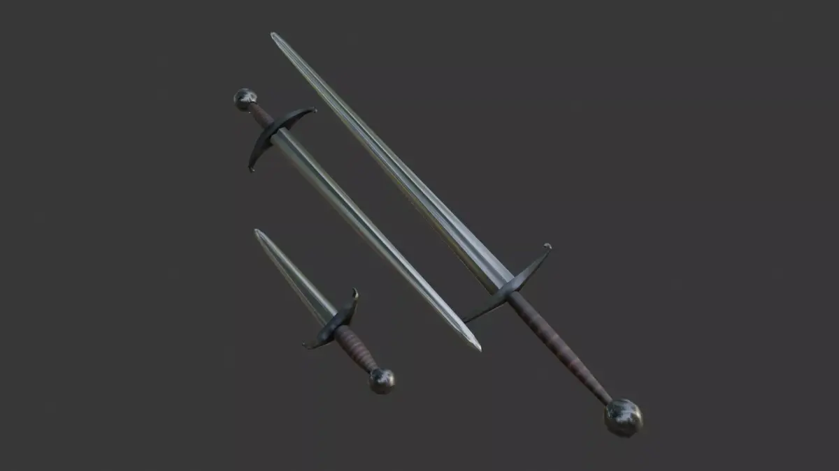 Realistic Medieval Game-Ready Swords Pack Low-poly 3D model