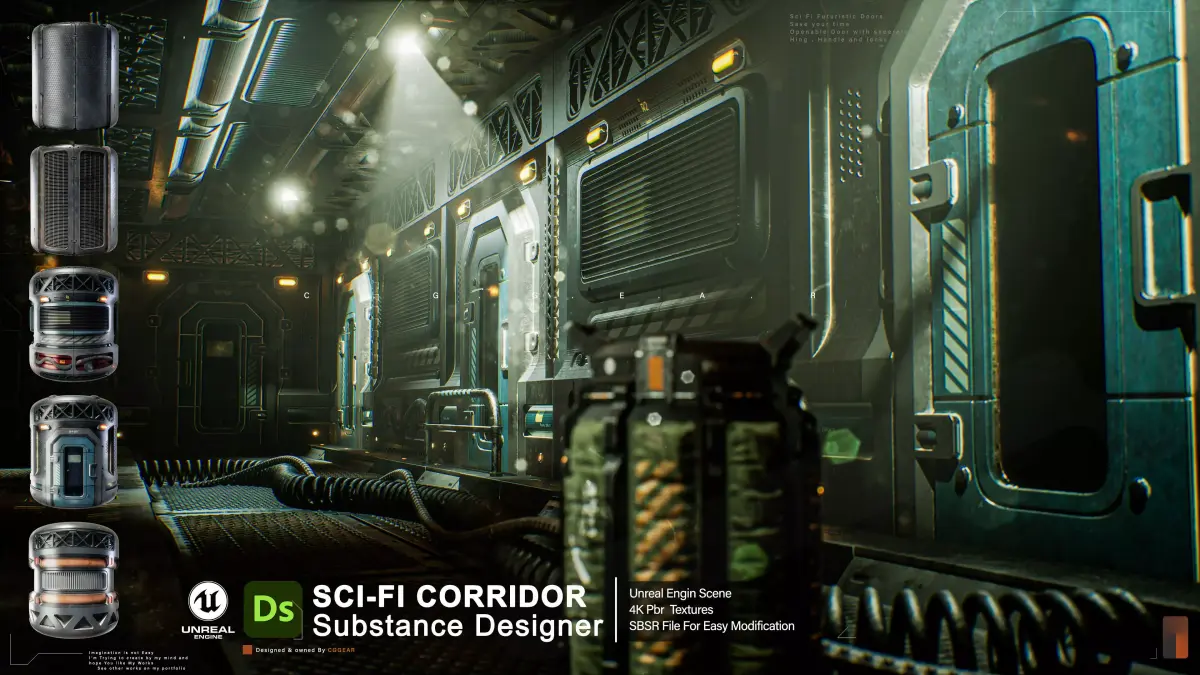 Sci Fi Material Corridor  Substance Designer  Texture