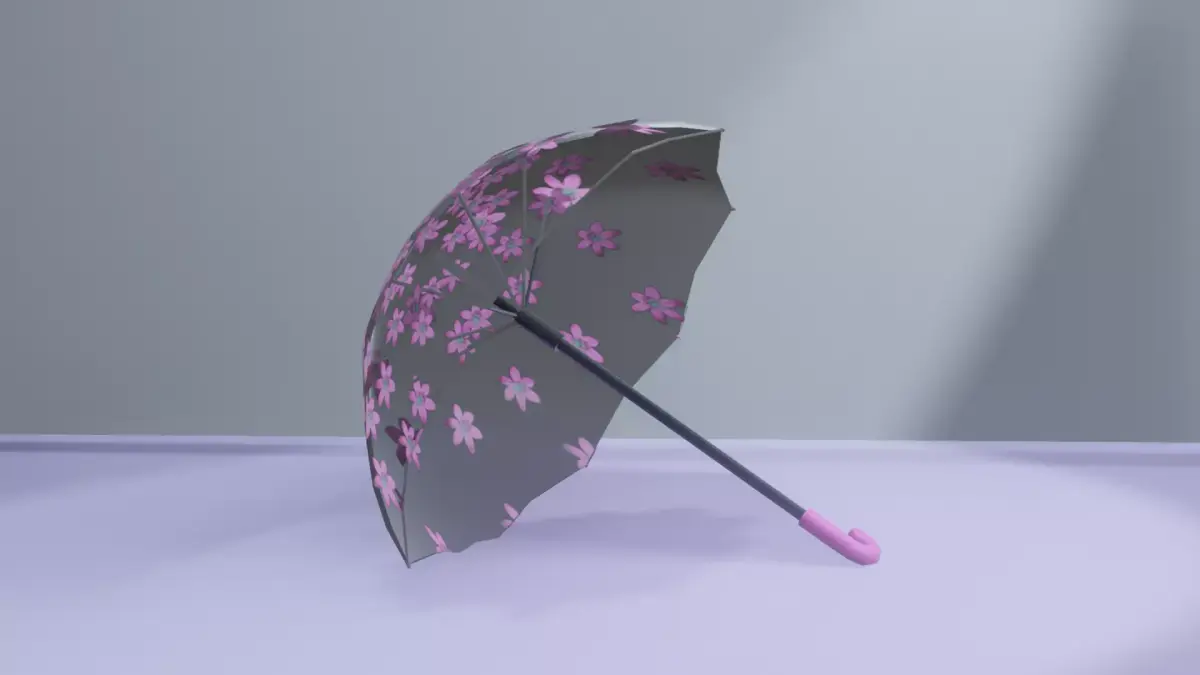Umbrella 2 sakura Free low-poly 3D model