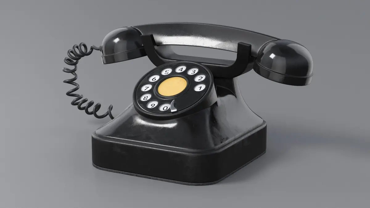Retro Rotary Telephone PBR 3D model