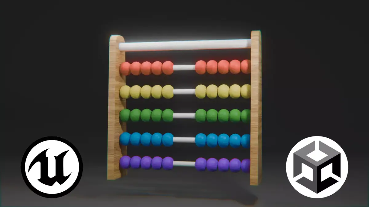 Colorful Abacus Toy Game Ready 3D Model PBR Textured Free low-poly 3D model