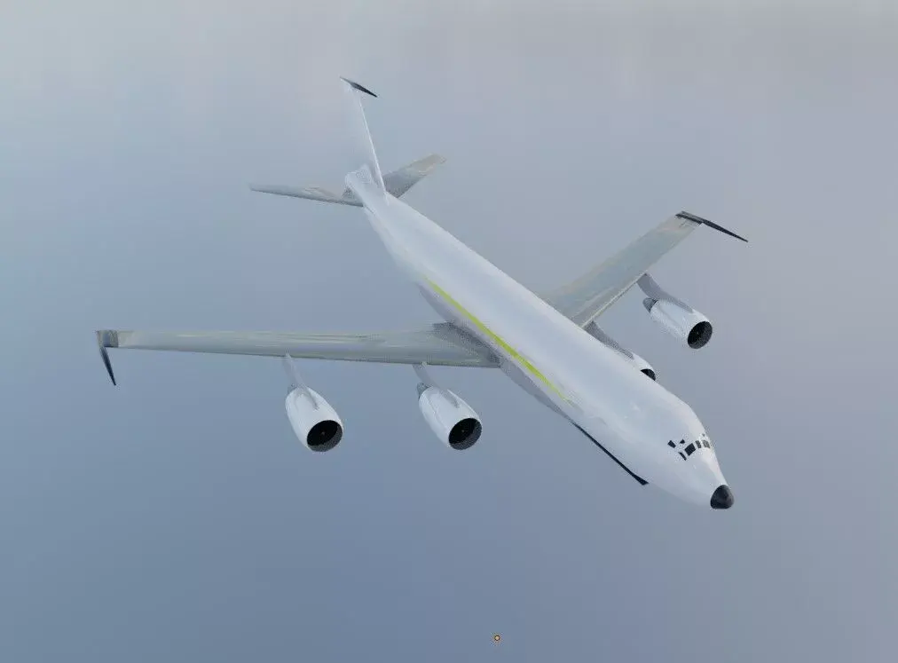 E-8B Style STARS Radar Plane - Custom 1950s Modernized Jet Low-poly 3D model