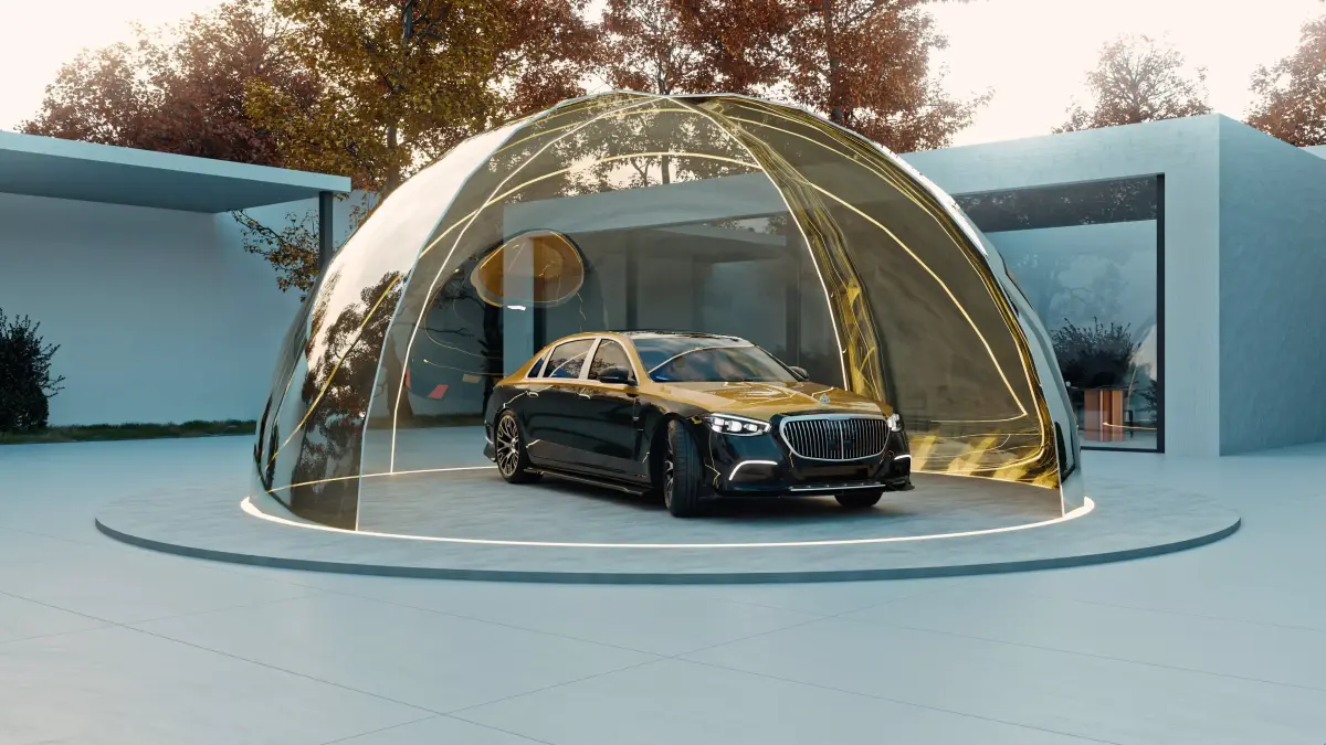 Luxury Car Render Studio Futuristic Dome Scene 3D model