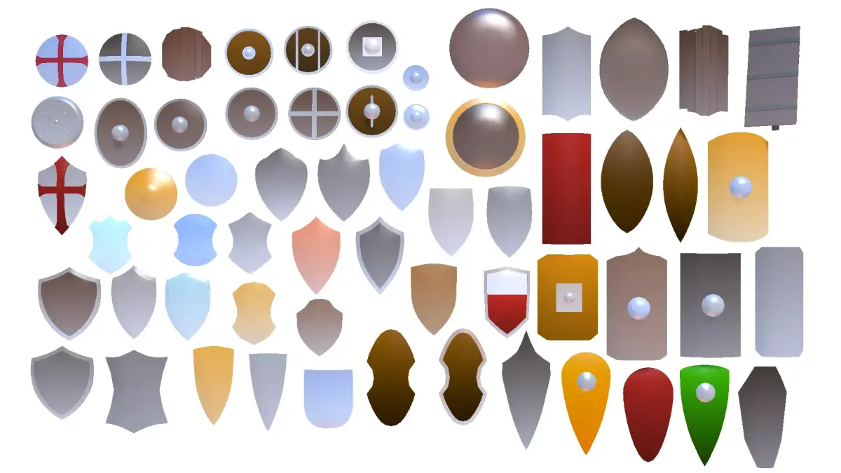 Shields Pack Low-poly 3D model purchase