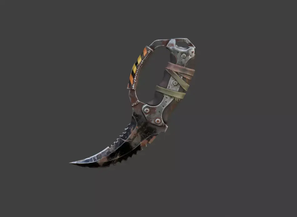 Rusted Karambit Low-poly 3D model