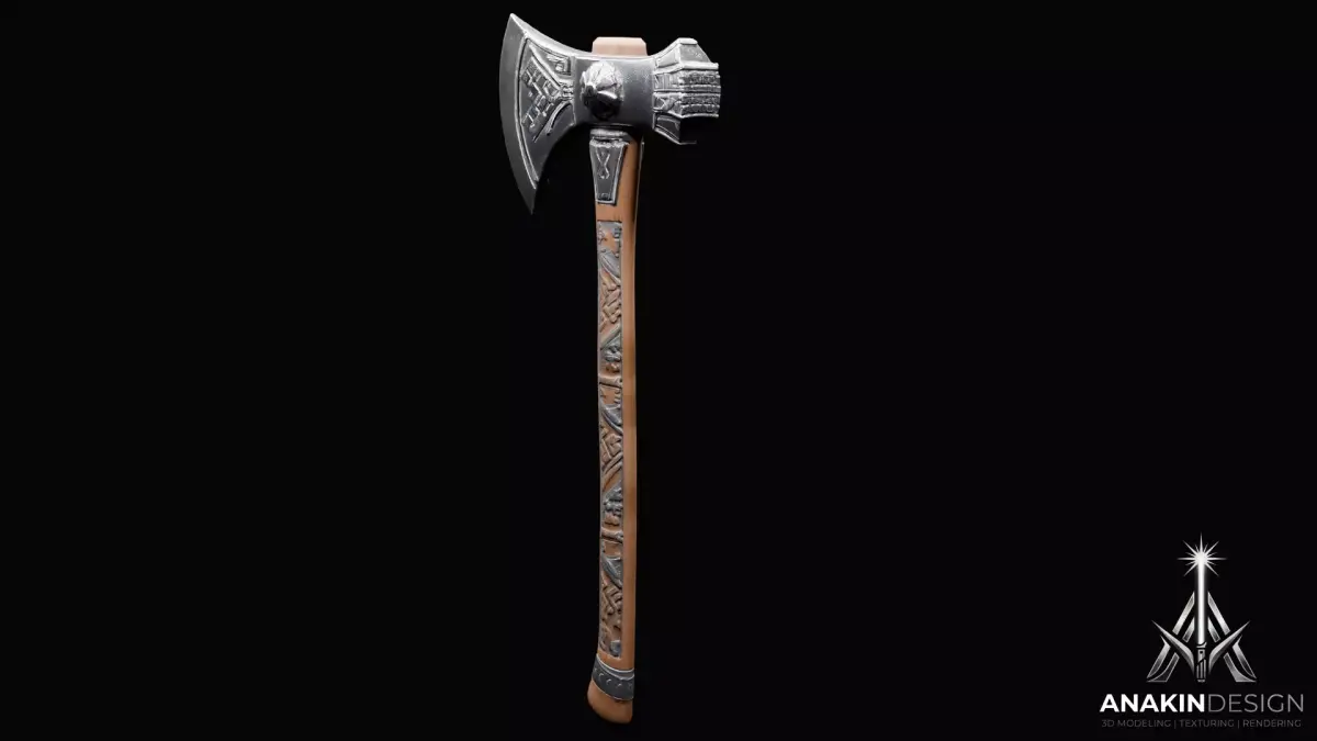 Viking Axe 3D Model Low-poly 3D model