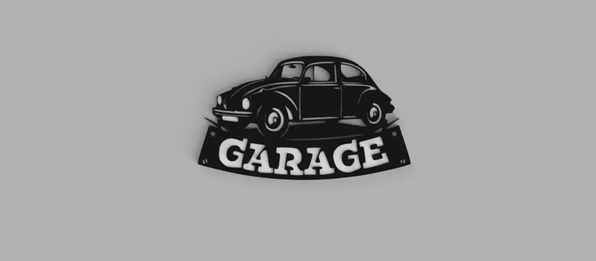 VOLKSWAGEN BEETLE FUSCA VOCHO VW LOGO Garage Wall Picture 3D print model