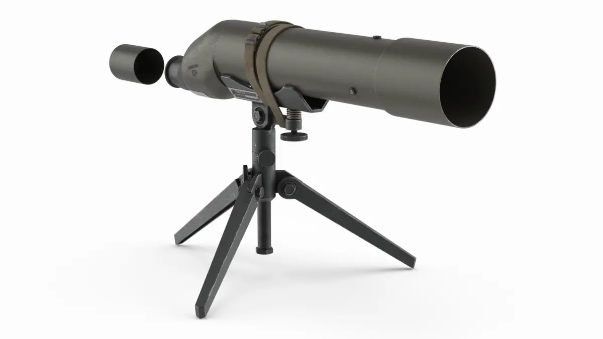 Military Observation Scope M49 with Tripod Green 3D model