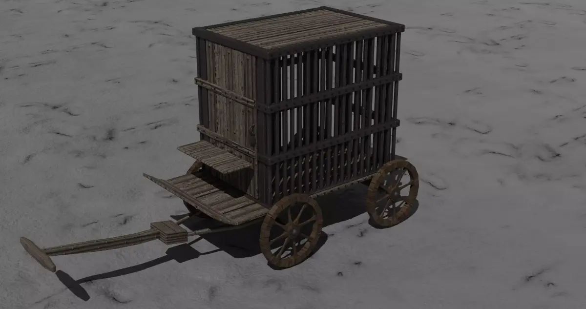 Prison cart Low-poly 3D model