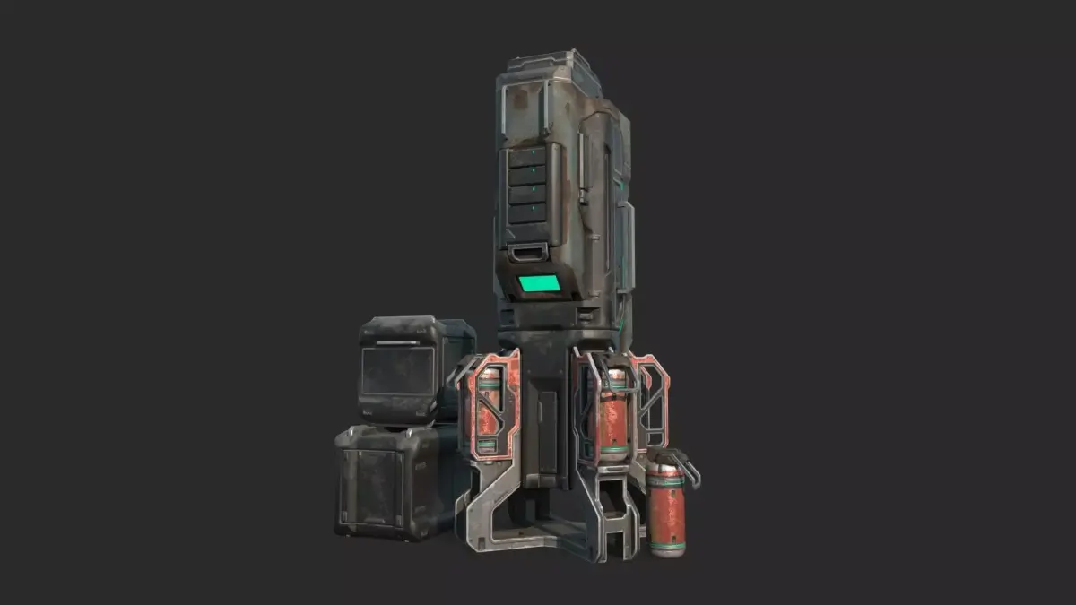 Future Sci-Fi Battery Charging Station 3D model