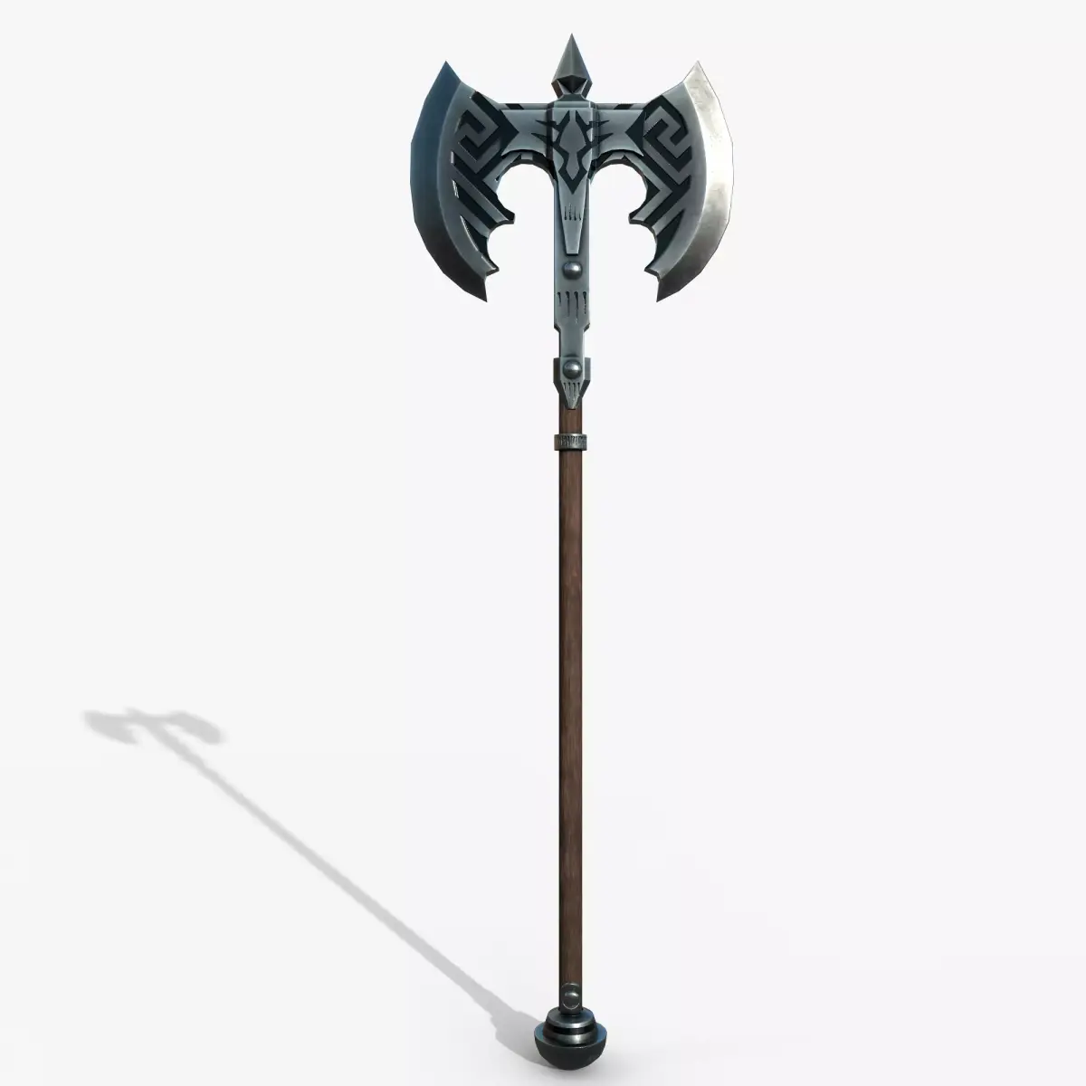Two handed Ax Low-poly 3D model