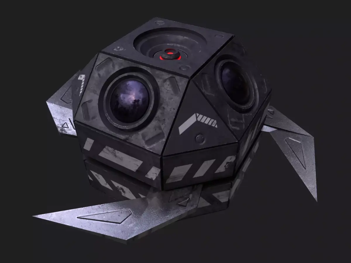 Drone robot hack and slash Low-poly 3D model