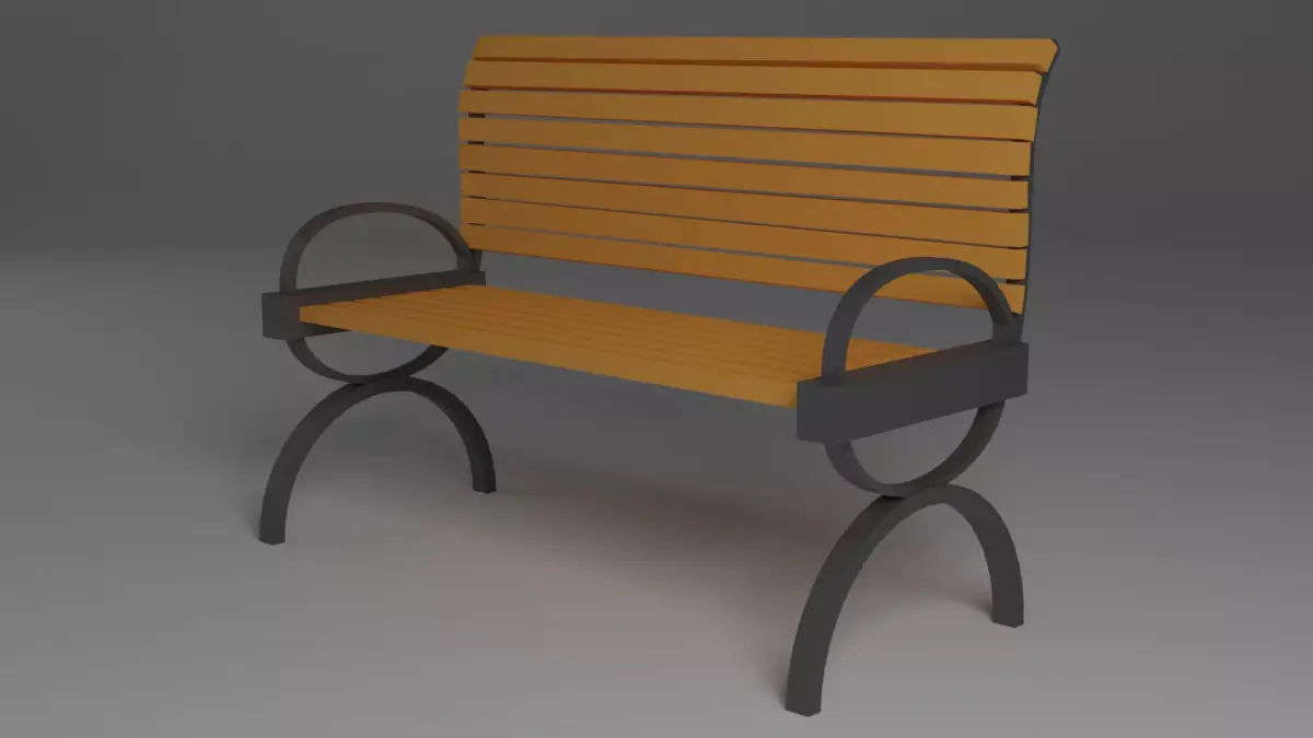 simple bench Low-poly 3D model