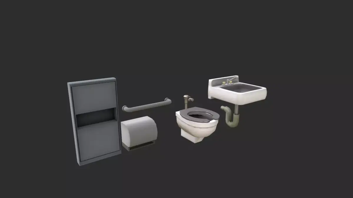 Bathroom furniture Low-poly 3D model purchase