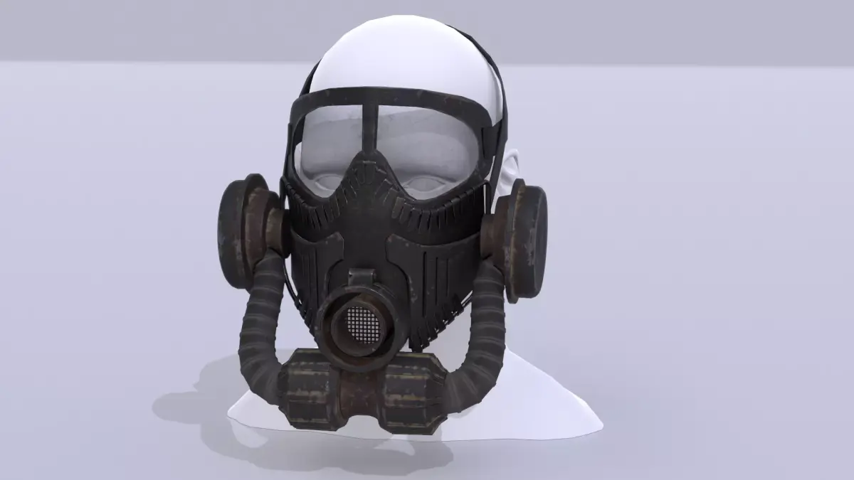 Gas Mask Low-poly 3D model 15