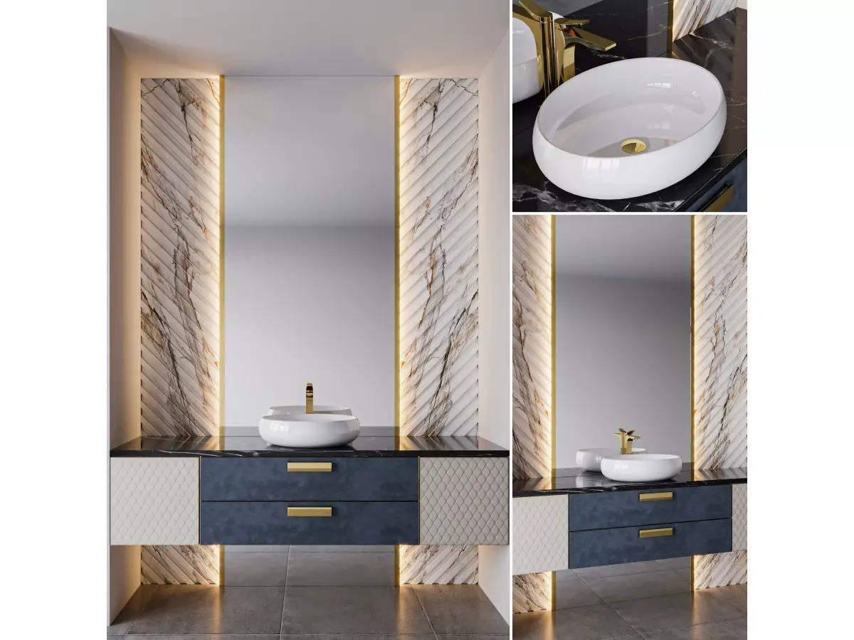 Bathroom furniture 01 Free 3D model