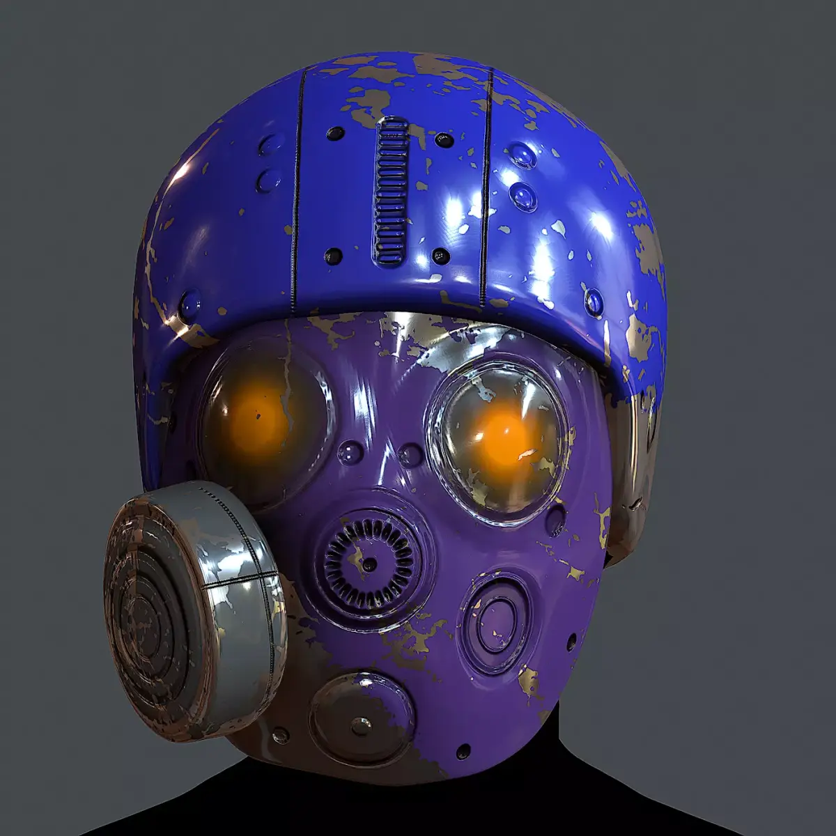 Gas mask helmet 3d model scifi Low-poly Low-poly 3D model Low-poly 3D model 94