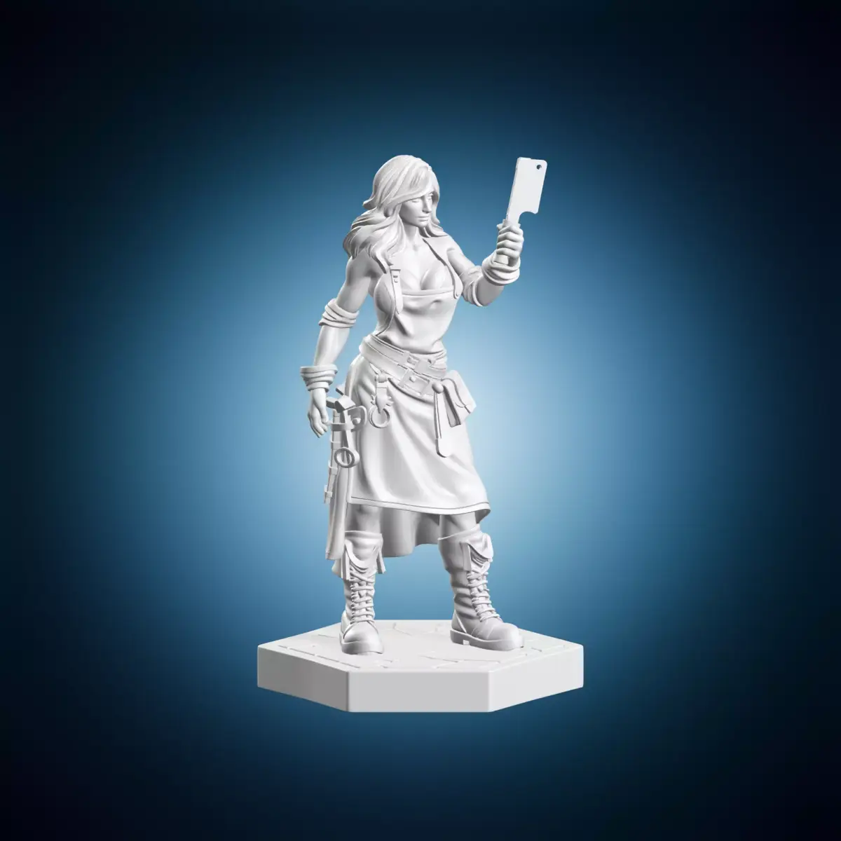 Female Butcher Miniature Figurine 3D print model