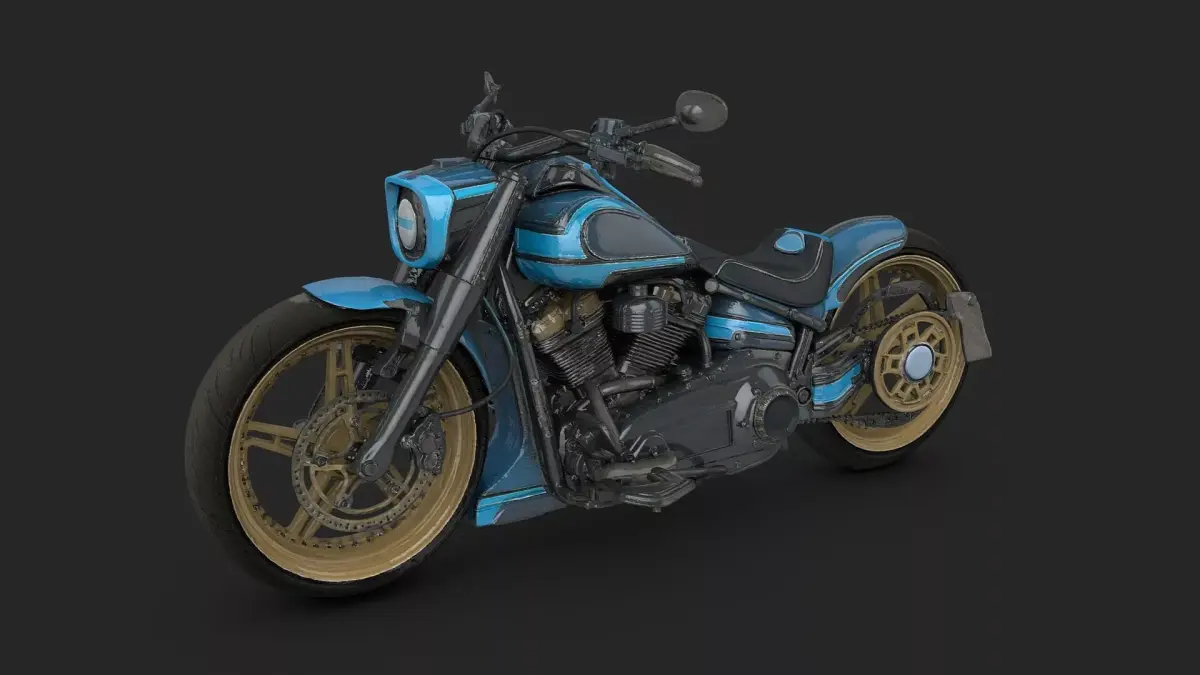 Custom Shopper blue and wide body High Poly Resolution 3D model