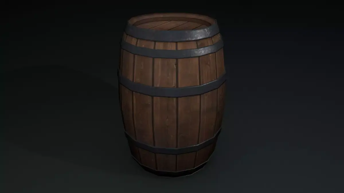 Wooden Barrel Free low-poly 3D model 12