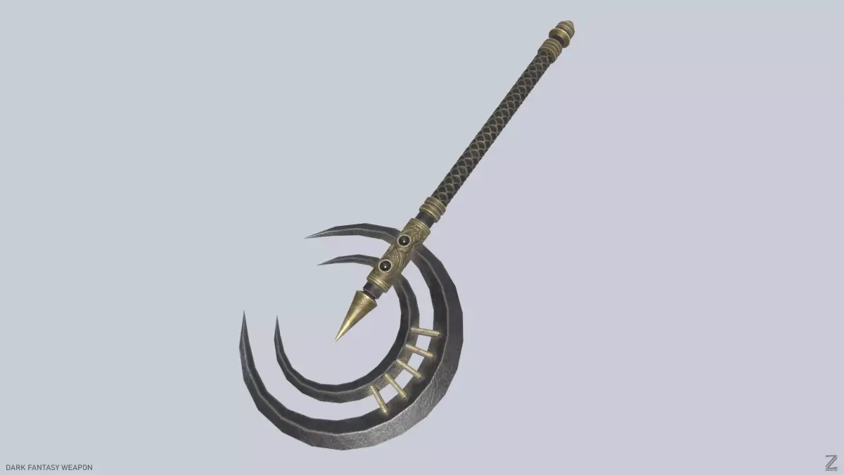 Dark fantasy weapon Low-poly 3D model purchase