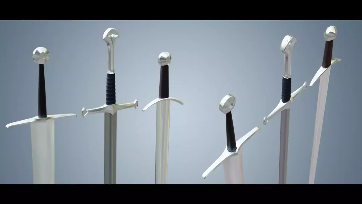 Medieval Swords Base Mesh  3D Model Pack